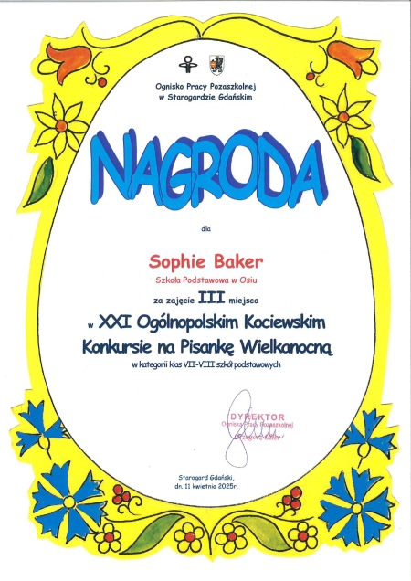 Sukces naszej uczennicy w ogólnopolskim konkursie!