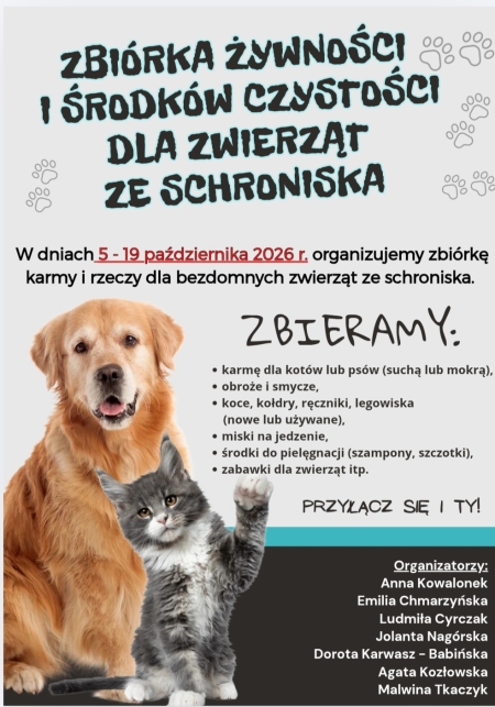Zbiórka dla schroniska